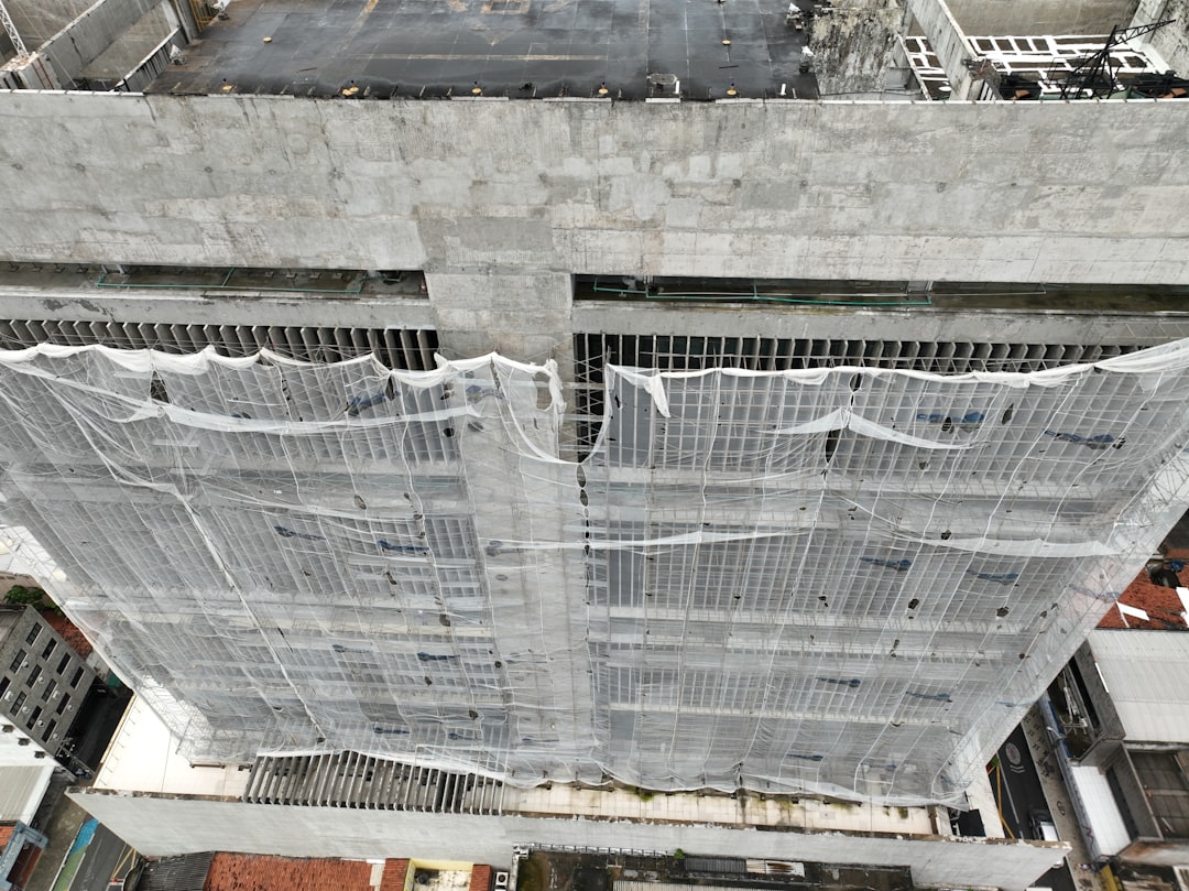 an aerial view of a building under construction
