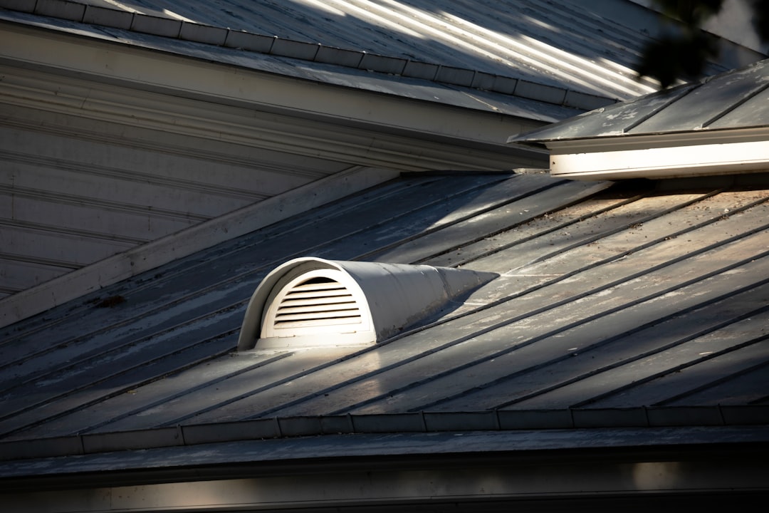 Metal roof with a ventilation vent