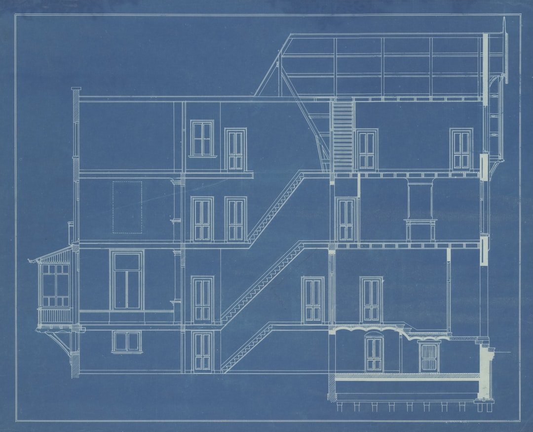 Architectural blueprint of a multi-story building