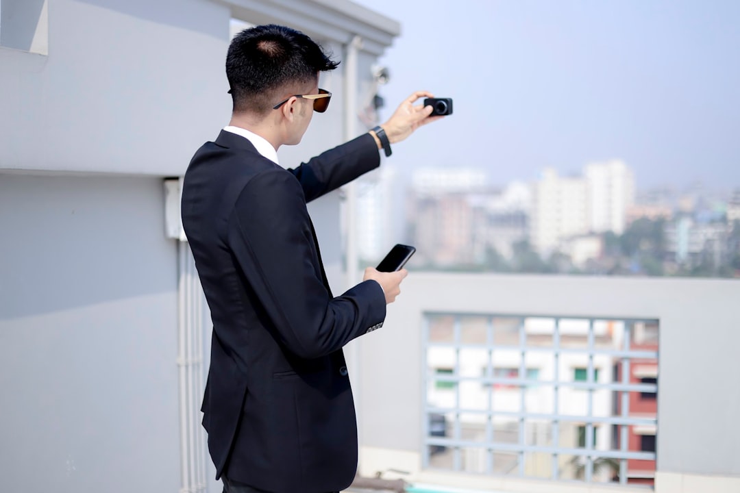 a person looking at the phone